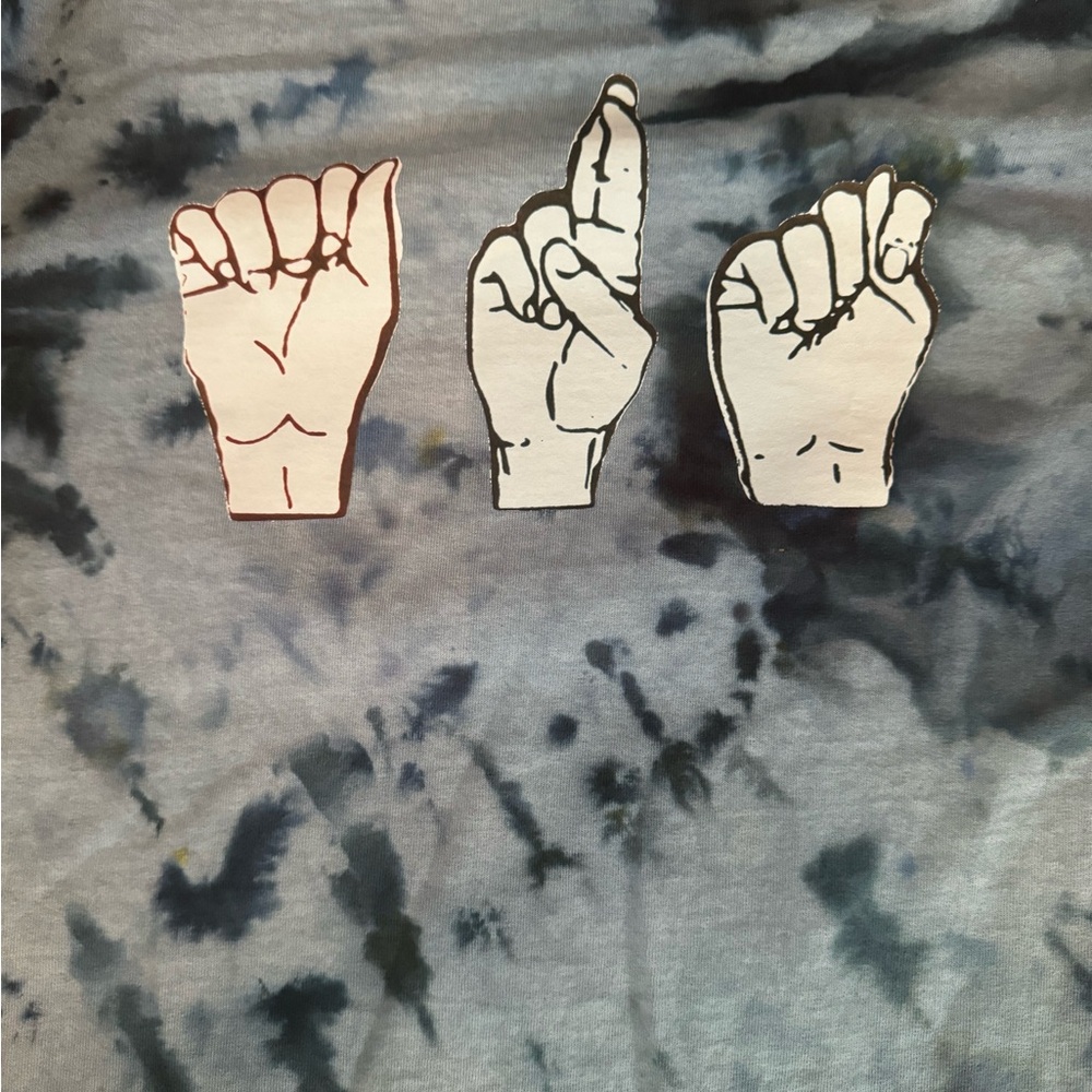 Hand dyed ASL “ART” Tee - Picture 2 of 3